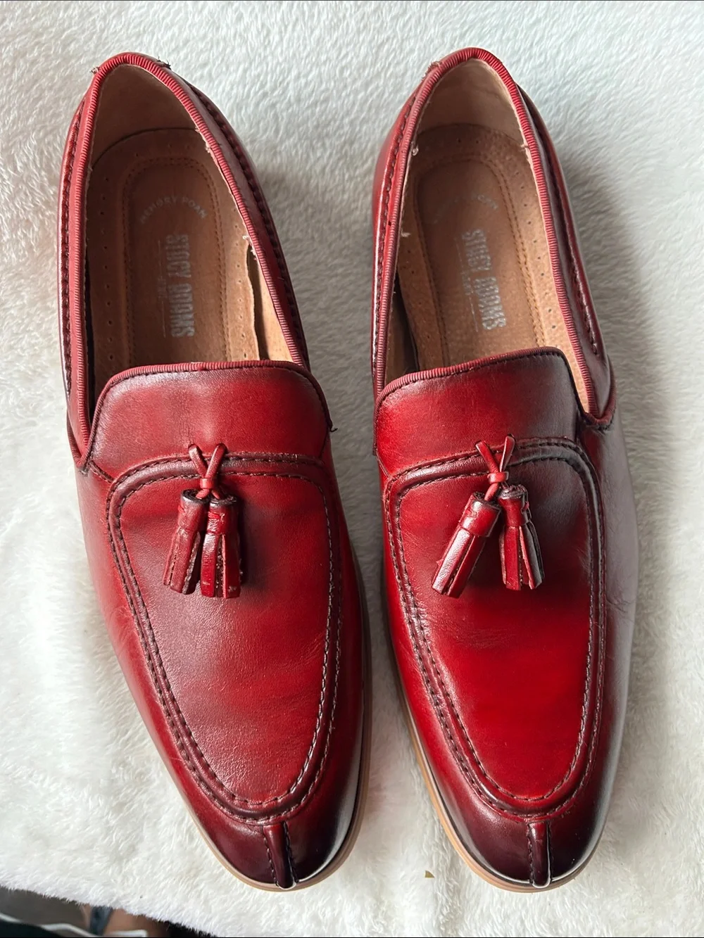 Stacy Adam’s Men's wLeather Tassel Loafers in Burgundy 10.5 W